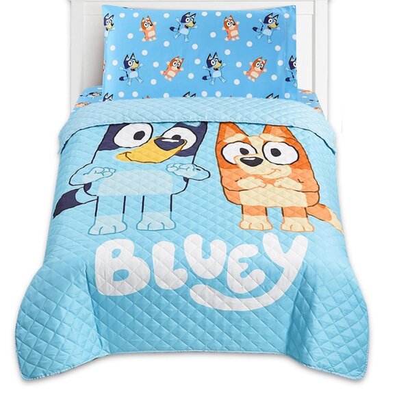 Bluey and Bingo Twin Quilted bedspread set 4pc - Picture 4 of 6